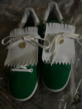 adidas classic Stan smith Green and White Low-Top spike less golf sneakers 🏌️⛳️